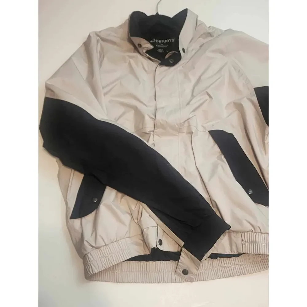 Dryjoys Footjoy Golf Rain Jacket - Large - Beige - Zip